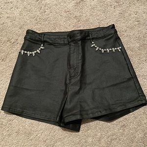 Black Rhinestone Shorts, Size M